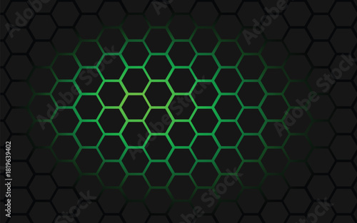 Abstract geometric vector illustration of a seamless dark blue honeycomb hexagon pattern for modern technology background, texture, or wallpaper design