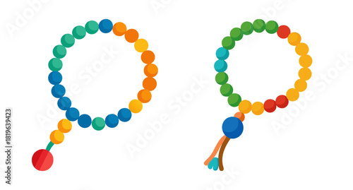 Colorful prayer beads mala for meditation and spiritual practice
