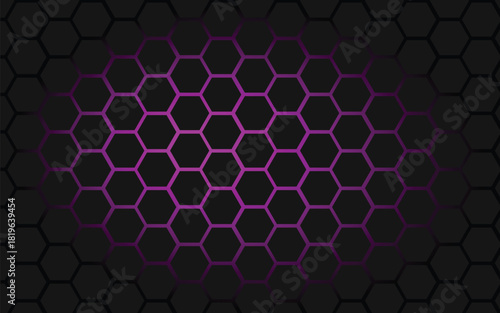 Abstract black and white hexagon geometric pattern vector background texture