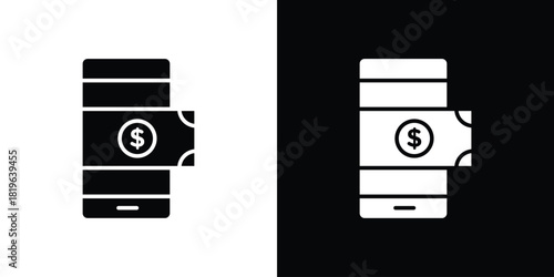 Send money smartphone icon design concept. vector flat icons