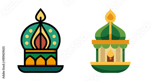 Decorative eid candles festive islamic celebration lights