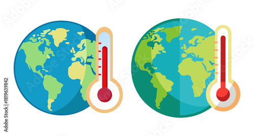 Earth's temperature rising global warming climate change thermometer