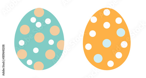 Bright polka dot easter eggs festive spring holiday celebration art
