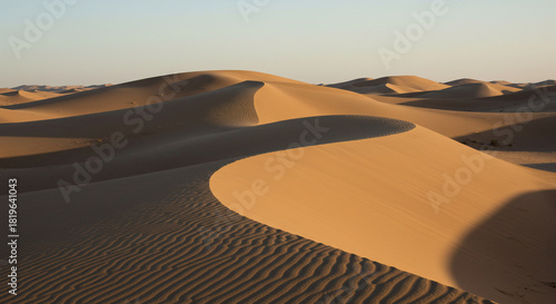 Wallpaper Mural Desert landscape with rolling sand dunes and soft sunlight Torontodigital.ca
