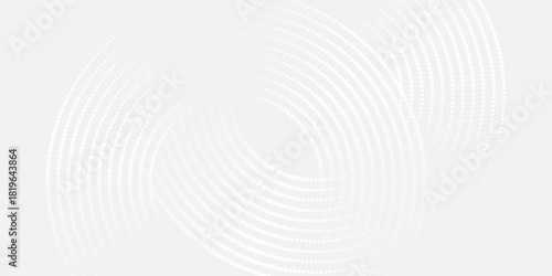 Abstract white glowing geometric lines on gray background. Modern shiny blue circle lines pattern. Futuristic technology concept. Suit for cover, poster,