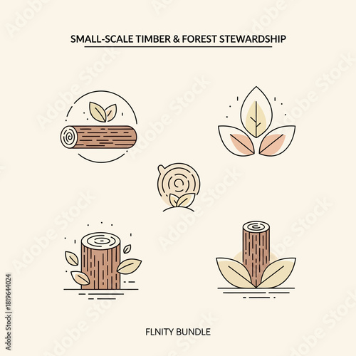 Small Scale Timber and Forest Stewardship Icons.