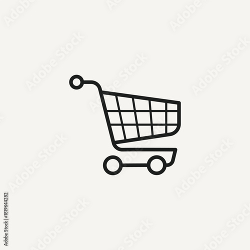 This minimalist shopping cart silhouette icon represents commerce, retail activity, and the purchasing process, This icon is perfect for use in websites, mobile apps, user interfaces, promotional