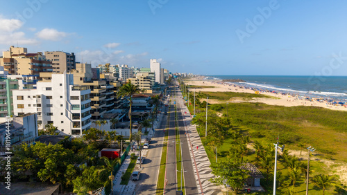 Praia de Matinhos, Parana. Aerial view of Praia Brava, in Caiobá and city of Matinhos, Paraná, Brazil