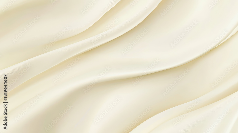 Obraz premium Silky smooth cream fabric with gentle flowing folds creating soft and elegant texture in warm light