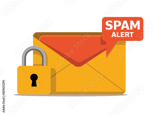 Secure email communication is protected from spam alerts with a padlock icon.
