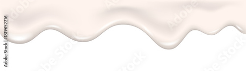 Yogurt, cream, glaze, liquid or paint wave realistic 3d texture.