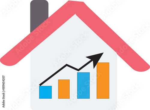 Real estate market growth and housing investment concept
