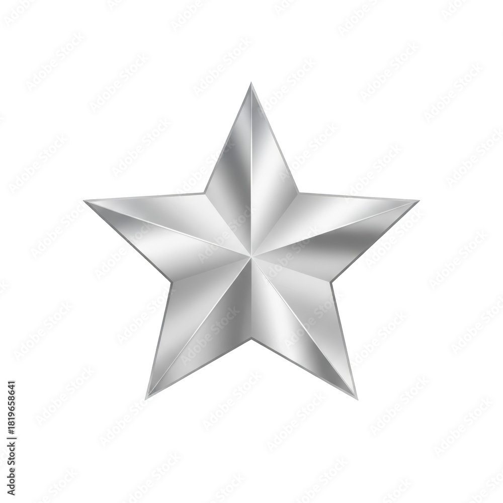 Obraz premium Glossy metallic silver star