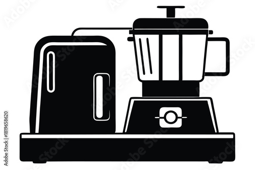 Black food processor icon stands ready with a strong and modern design for convenient food preparation