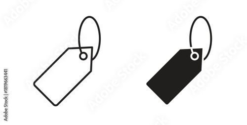 Tag icon with editable stroke and flat vector pack