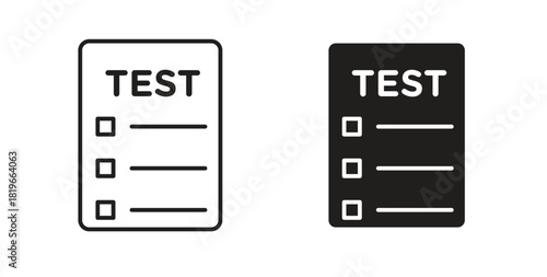 Test icon with editable stroke and flat vector pack