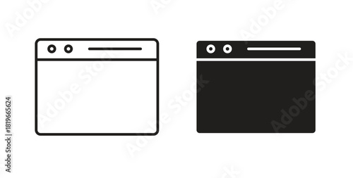 Web page icon with editable stroke and flat vector pack