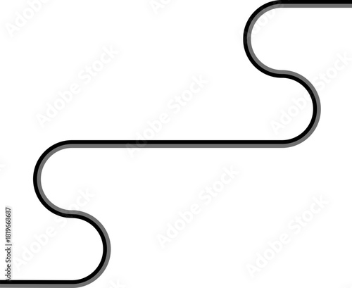 Two contrasting lines form an irregular square-oriented zigzag pattern with rounded intersections and shifting curves.