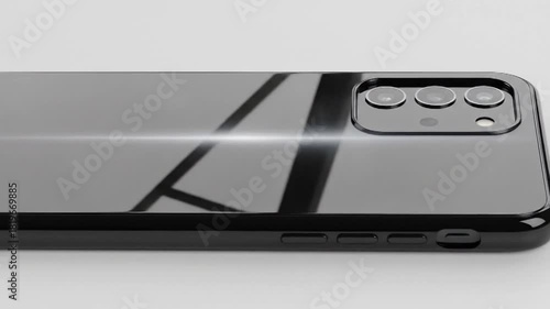 Sleek black smartphone case with multiple camera lenses shown from different angles