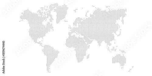 Dotted world map for global data connection and network technology concept.