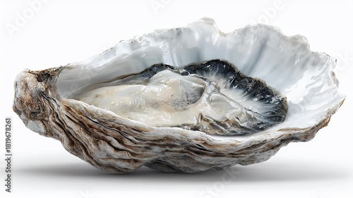 Fresh oyster in its shell, ready to be eaten, seafood delicacy.