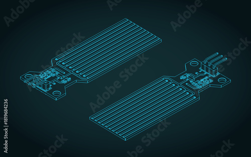 Arduino water level sensor isometric blueprints