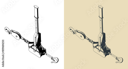 Come-along winch illustrations