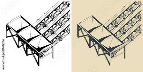 Concrete mixing plant close-up