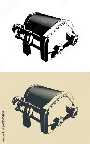 Powerful hydraulic winch
