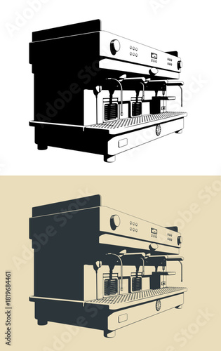 Professional coffee machine