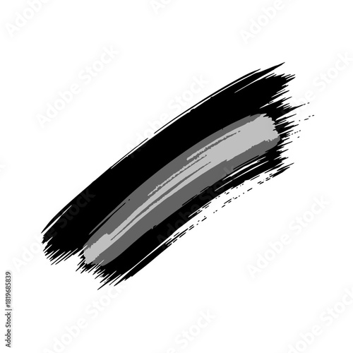 Black and white paint brush stroke texture background design element for graphic design projects
