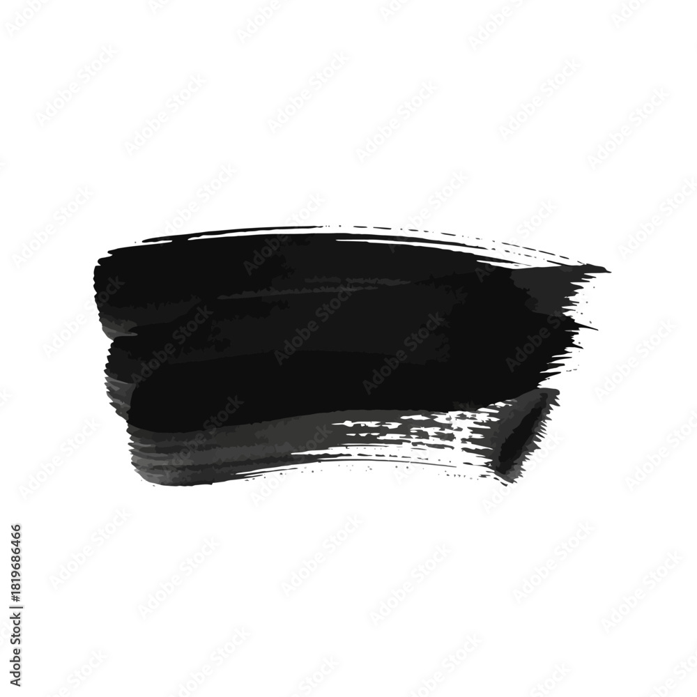 Fototapeta premium Black ink brush stroke vector design element for background texture and artistic decoration use