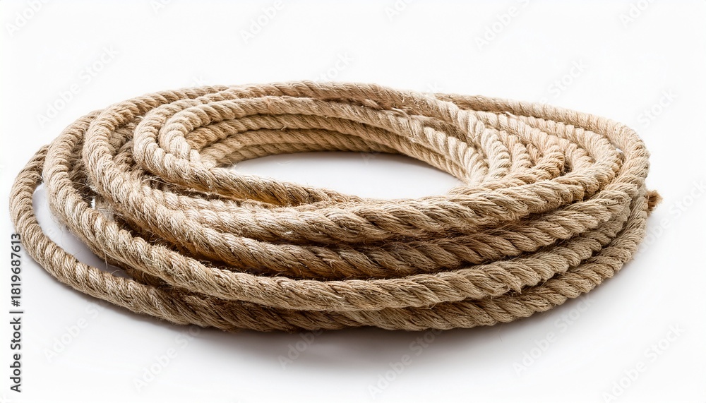 Obraz premium Manila Rope Isolated On White Background Generative Ai