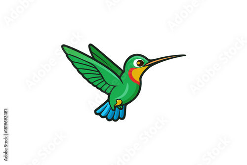 Humming bird cartoon art vector art illustration