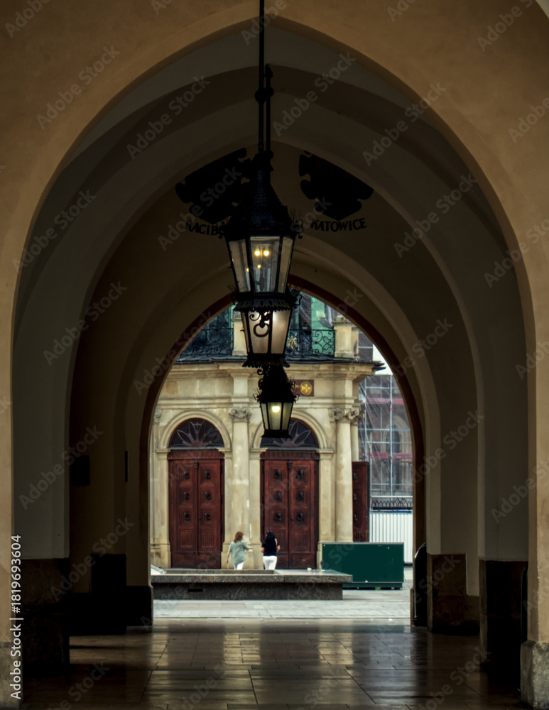 Fototapeta premium Arcades in the center of Krakow.