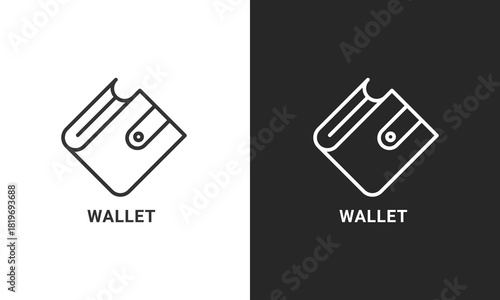 Wallet Line Art Icon for Financial Apps, Digital Payments, and Money Management