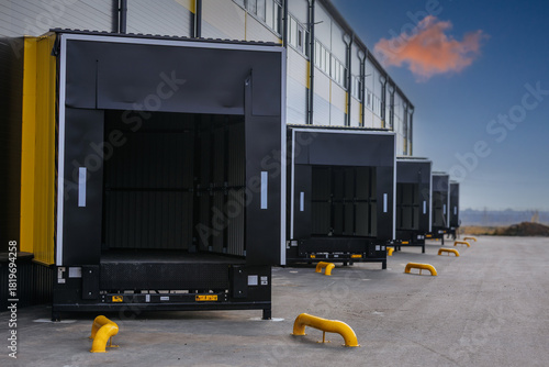 Fototapeta Distribution warehouse with loading docks