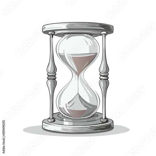 Illustration of an Hourglass with sand flowing, time concept