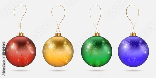 A gorgeous set of four Christmas tree balls