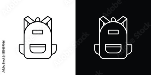 Backpack icons vector symbol with editable stroke lines for web designs