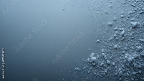 Frost on blue metallic surface