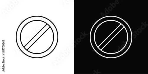 Blocked icons vector symbol with editable stroke lines for web designs