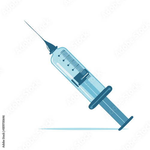 Illustration of a Medical Syringe with a Needle and Scale for Healthcare.