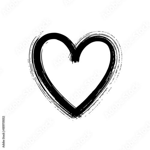 Heart brush stroke vector illustration for valentine's day love and romance design element free download