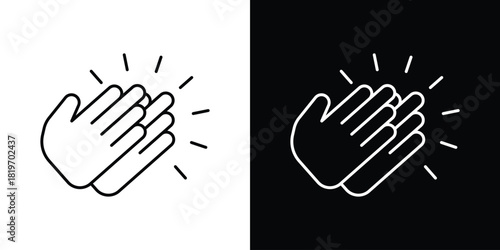 Clap icons vector symbol with editable stroke lines for web designs