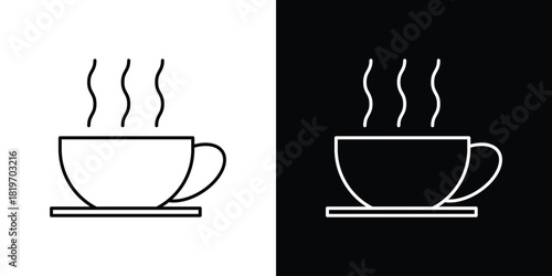 Coffee icons vector symbol with editable stroke lines for web designs