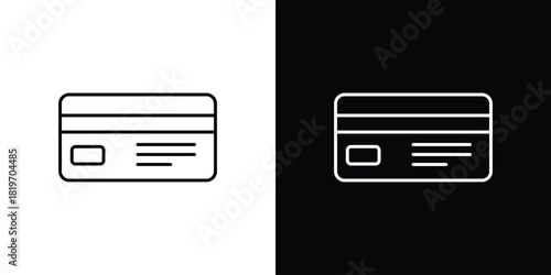 Credit card icons vector symbol with editable stroke lines for web designs