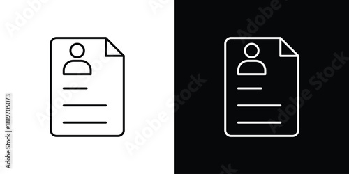 CV icons vector symbol with editable stroke lines for web designs