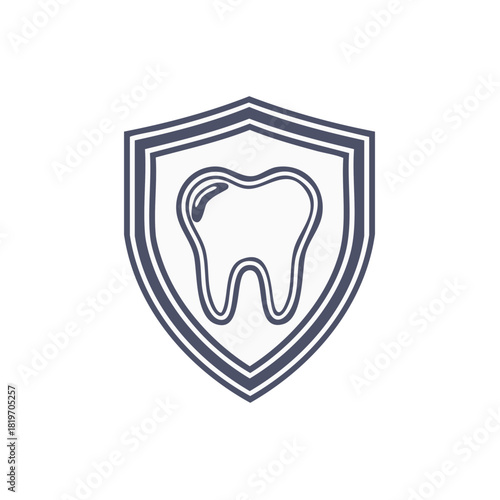 Dental protection icon featuring a tooth inside a shield symbol for dental health concepts