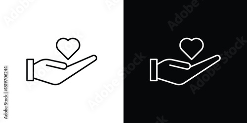 Donate icons vector symbol with editable stroke lines for web designs